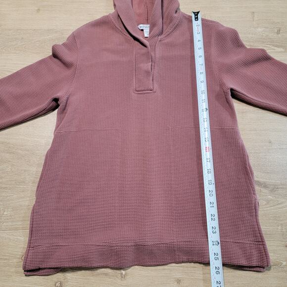 Athleta Size XXS Coaster Luxe Waffle Hoodie Sweatshirt in Tawny Rose Oversized - Picture 10 of 11